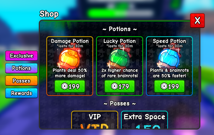 potions plants vs brainrots